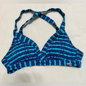 Roxy Teal and Navy Stripe Bikini Top